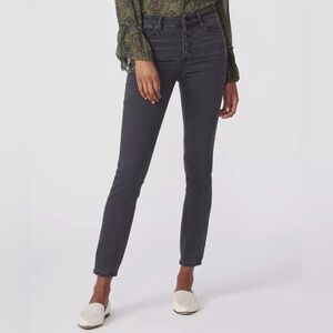 PAIGE High Rise Distressed Hoxton Ankle Jeans 31 in Charcoal Evening Willow